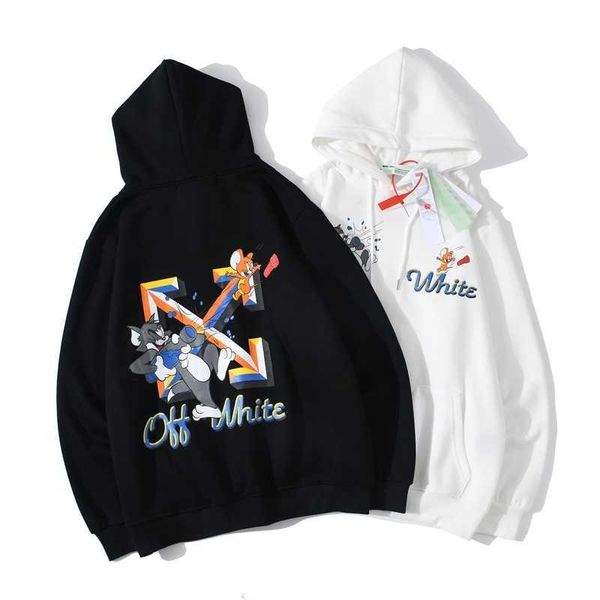 

New off now white hooded men's cartoon cat and mouse arrow Hooded