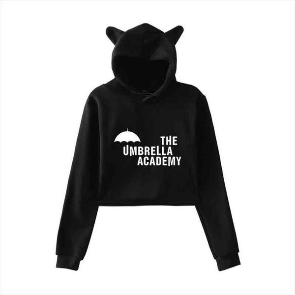

the umbrella academy tv series womens hoodie 2d print fashion cat ears women hoodies clothes, Black