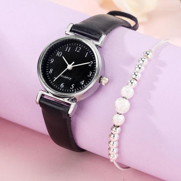 

wristwatches fashion women watch bracelet set casual leather quartz wristwatch ladies watches 2021 gift for girlfriend clock relogio feminin, Slivery;brown