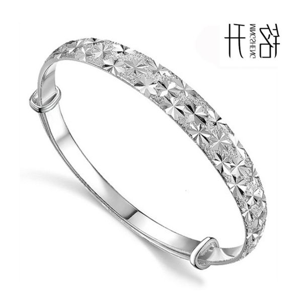 

hand catenary mingsheng special flat star bracelet push pull silver plated bracelet, Golden;silver