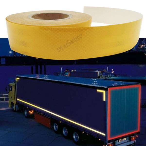 

5cmx10m red/yellow safety reflective truck body stickers with warning effect in the night traffic light