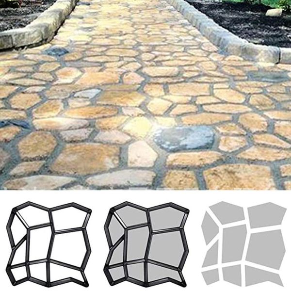 

paving mould black pp plastic for home garden floor road making concrete stepping driveway stone path mold patio maker decorations
