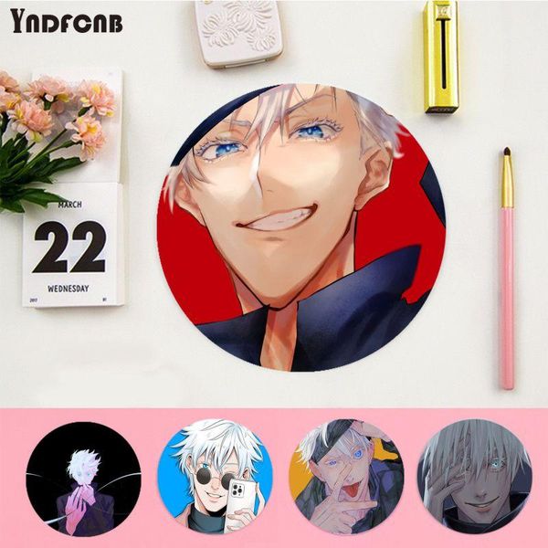

mouse pads & wrist rests yndfcnb non slip pc jujutsu kaisen gojo satoru beautiful anime round mat gaming mousepad rug for lapnotebook