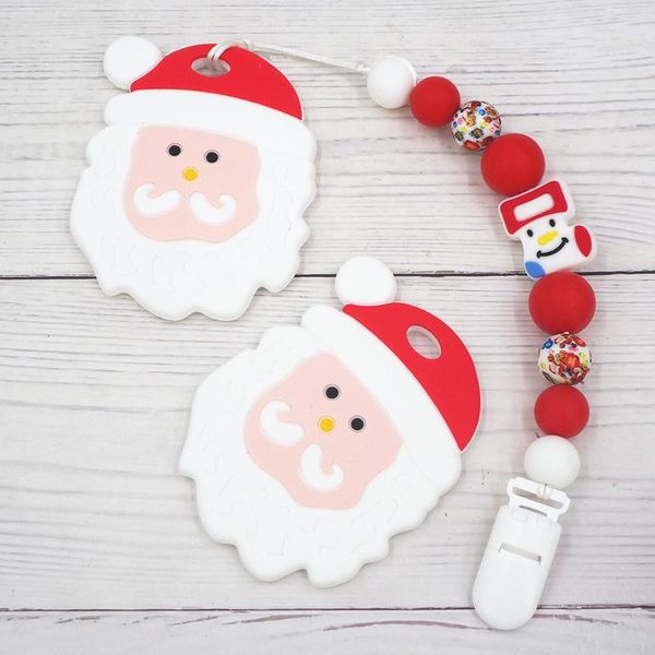 

other chenkai 5pcs christmas silicone teether baby santa claus tree star snowman infant teething diy dental comfortable pacifier