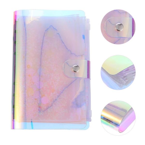 

refillable notepad binder with 12pcs 6 hole pocket budget envelope system notepads, Purple;pink