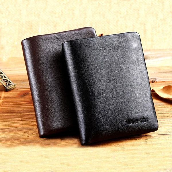 

wallets 100%genuine leather men wallet trifold zip coin purse card holder ol style, Red;black