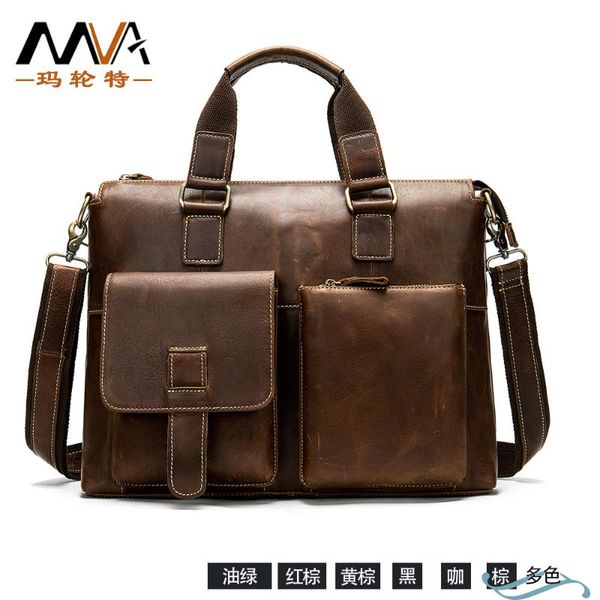 

cross body men's lapbriefcase of first layer cowhide leather business casual handbag men' shoulder bag luxury crossbody