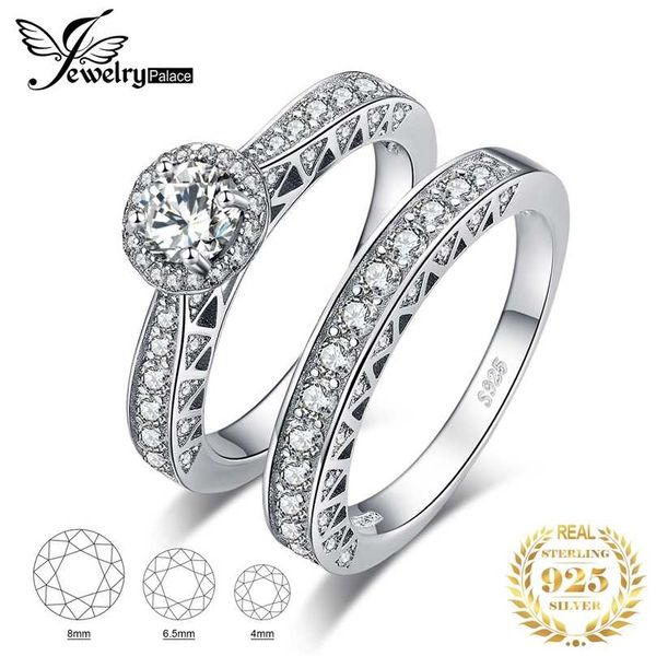 

vintage engagement ring set 925 sterling silver rings for women anniversary wedding bands bridal sets 925 jewelry 211217, Slivery;golden