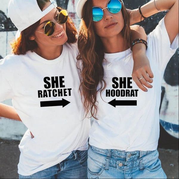 

summer funny print friends womens t shirt 90s cute sister white femme tees