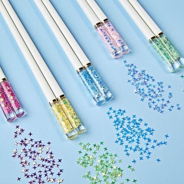 

pair of cute and shiny stars high-end chopsticks 24 cm fiberglass rods high temperature resistant non-slip sushi
