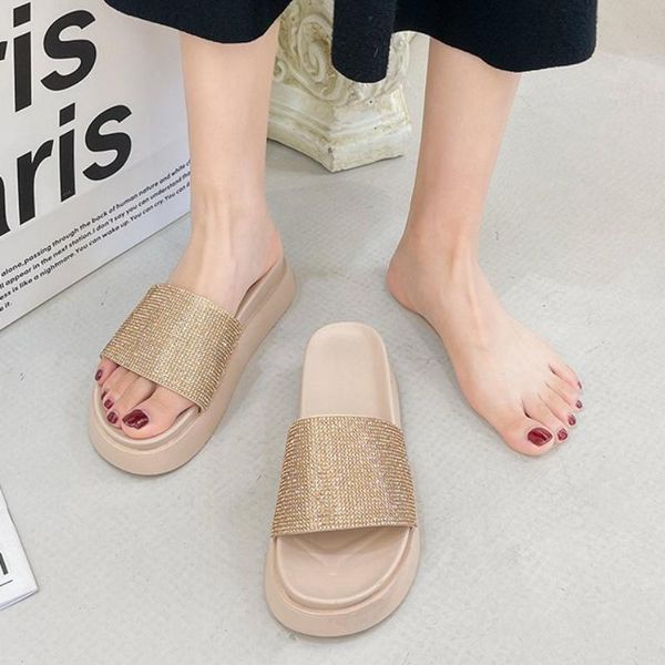 

slippers summer women's flip flops women platform peep toe casual sandals beach outdoor slides ladies shoes zapatos de mujer, Black