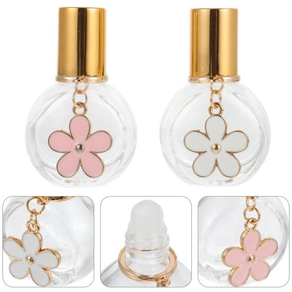 

storage bottles & jars 2pcs perfume glass roll on refillable diffuser container