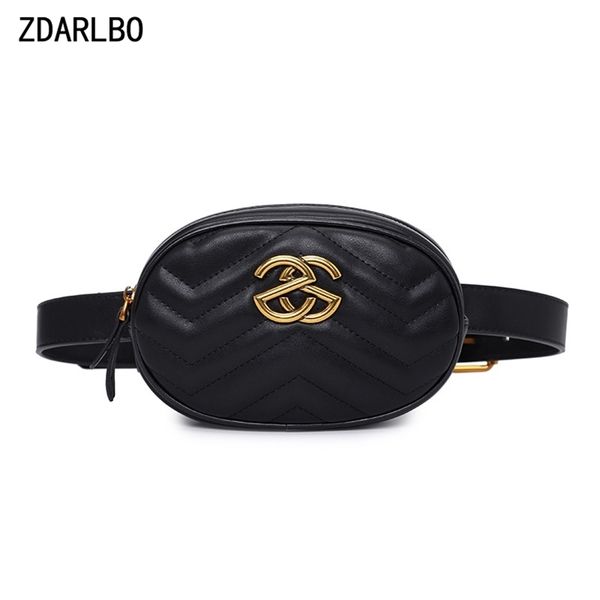 

women fanny pack pu leather waist bag female banana belt bag shoulder crossbody chest bags designer luxury handbag 211028