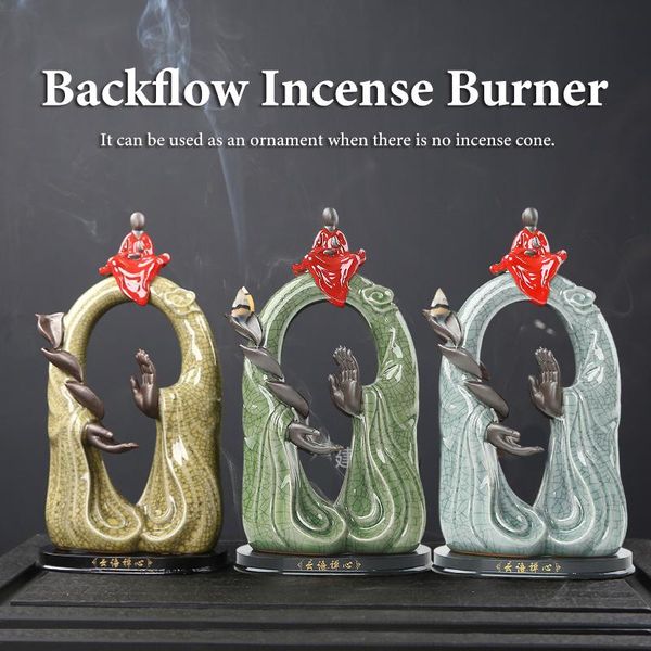 

creativity ceramic incense censer buddha hand backflow burner lotus holder home ornament fragrance lamps