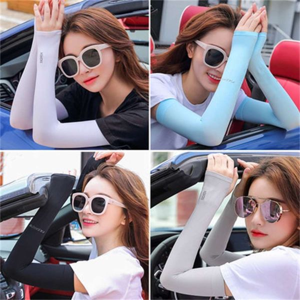 

ice silk sleeves cool sunscreen women's summer arm protection sleeve men's ultraviolet ice silk gloves extended