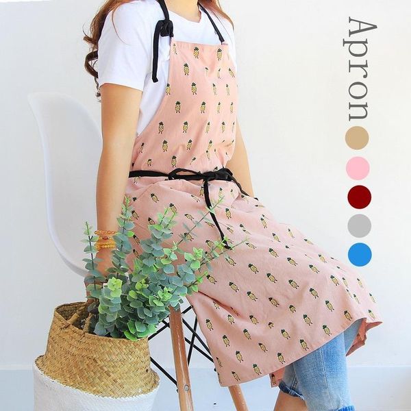 

apron cotton overalls pineapple oversized aprons