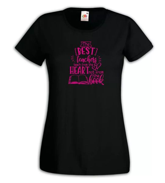 

t-shirt shirt women j3782 the teachers teach with the heart, White;black