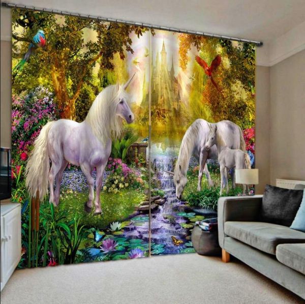 

curtain & drapes blackout window animal printing curtains for living room bedroom treatment beautiful scenery