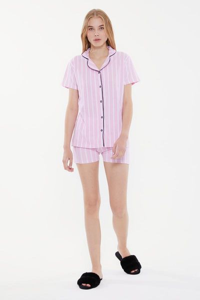 

men's sleepwear trendyol printed knitted pajamas set thmss21pt1291, Black;brown