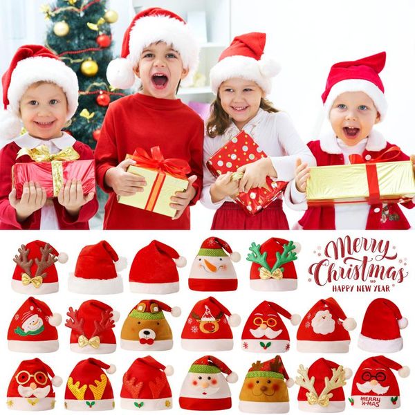

party hats merry christmas hat year navidad plush cap snowman elk santa claus kids children xmas gift decoration