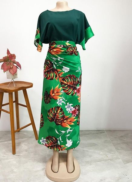 

african clothes for women 2021 spring and summer printing two pieces sets skirt clothing ethnic, Red