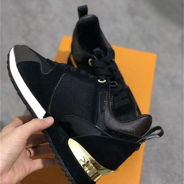 

Casual shoes 2019 New Luxury Genuine Leather Run Away Designer Sneakers Women Shoes Trainers Fashion Casual Men Mixed Color Original Box Sz Us 5-12 1, Metal/white