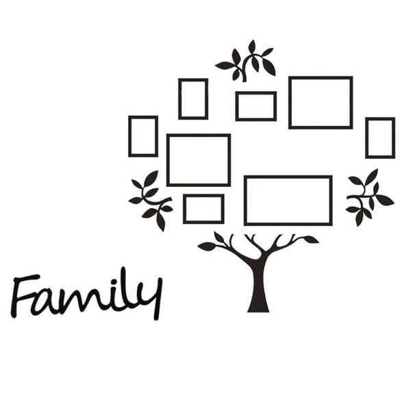

wall stickers 1 set of picture frame tree sticker creative decal 3d (black)