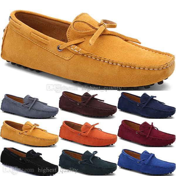 

105 new fashion mens casual shoes leather british style spring couple genuine peas scrub men drive lazy man overshoes outdoor comfortable br, Black