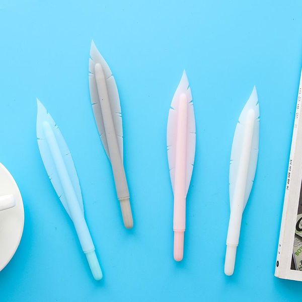 

gel pens solid color blackink feather shape plastic signature pen stationery school office writing supplies kawaii