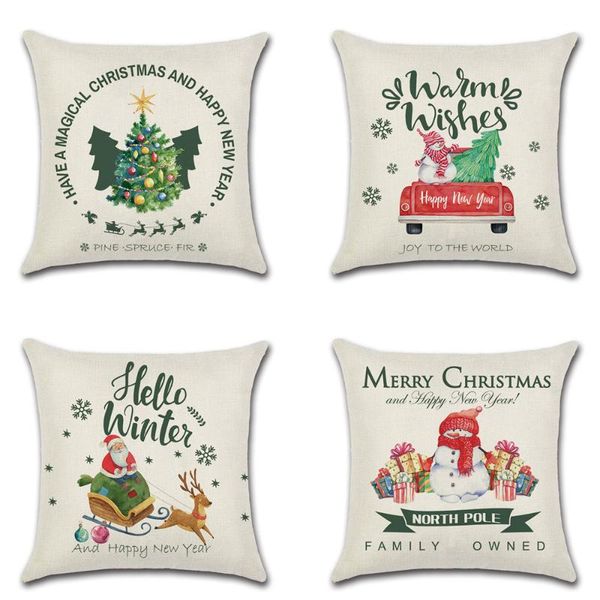 

cushion/decorative pillow christmas tree elk throw hello winter merry cushion cover car home sofa decorations for