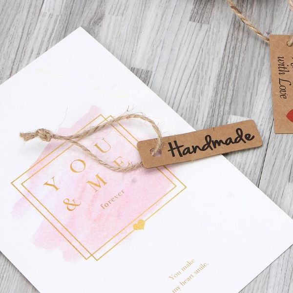 

jewelry pouches, bags 100pcs retro kraft paper gift cards handmade price tags for wedding birthday, Pink;blue