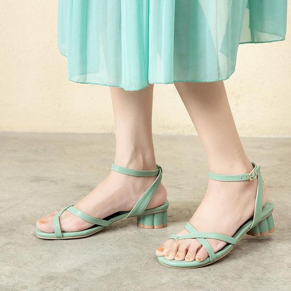 

sandals 2021 plus size 45 women simple solid colors summer shoes square low heels dress party wedding woman, Black