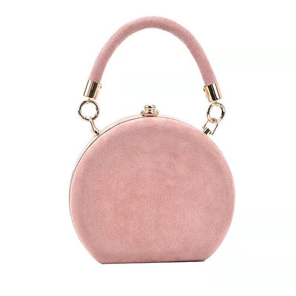 

evening bags female bag faux leather velvet small round light texture luxury frosted handbag fashion lipstick