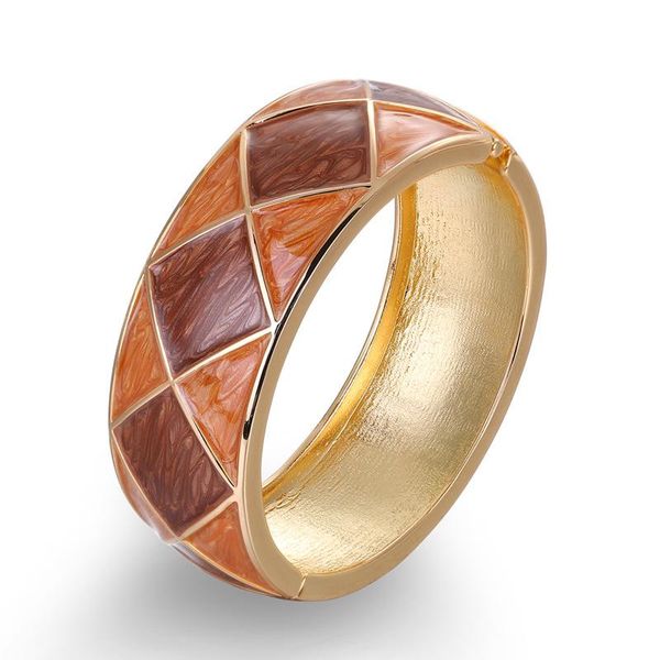 

bangle fashion bracelet retro dripping oil two-color drawing gold drum shape geometric pattern gift jewelry wholesale, Black