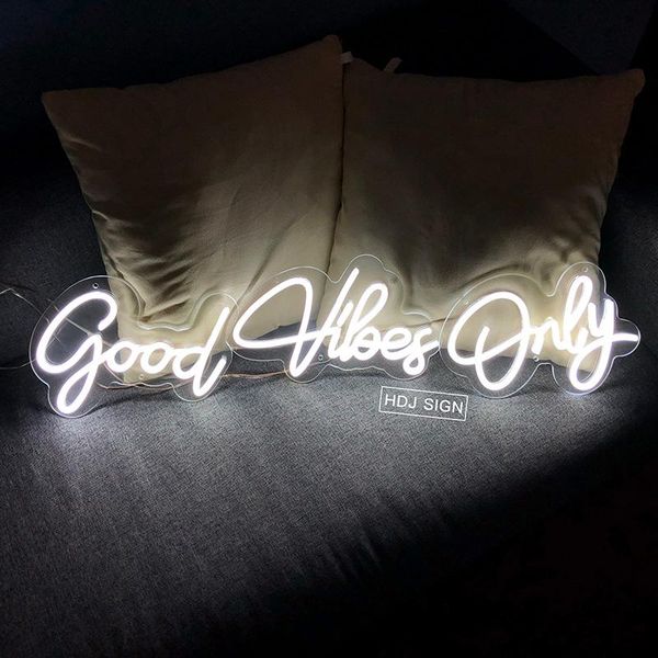 

other lighting bulbs & tubes custom led neon light sign separable plaque good vibes only wall decor for bedroom bar cafe wedding party perso