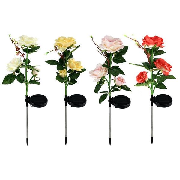 

spring artificial rose solar garden stake lights pathway landscape lighting for patio yard decoration length 80cm wwo66 lawn lamps