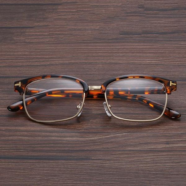 

sunglasses 2021 men's retro glasses frame female gold side literary round half ultra light blue flat glossy, White;black