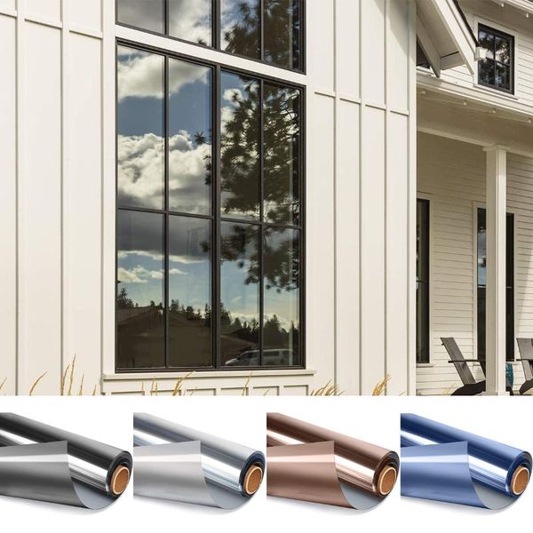 

window stickers one way film self-adhesive privacy reflective mirror tint for home heat control sticker uv blocking glass films