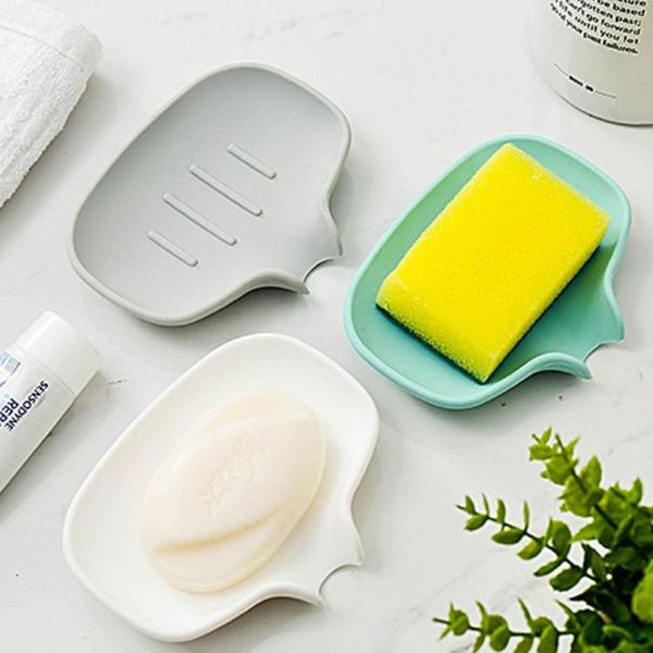 

soap dishes drain type box silica gel for household creative bathroom wash counter non-slip drainage holder