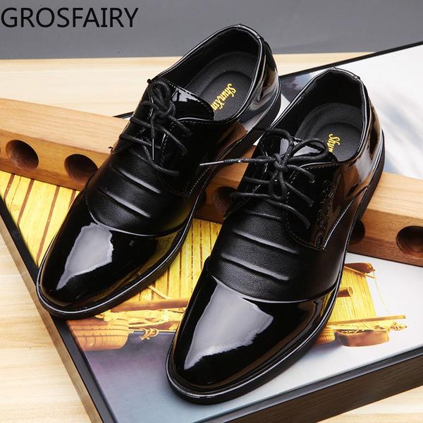 

dress shoes casual leather men's business british large size 45 formal, Black