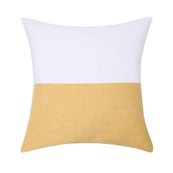 

pillow case stitching solid color throw cover cozy pillowcase for home sofa and couch decoration ( core not included)