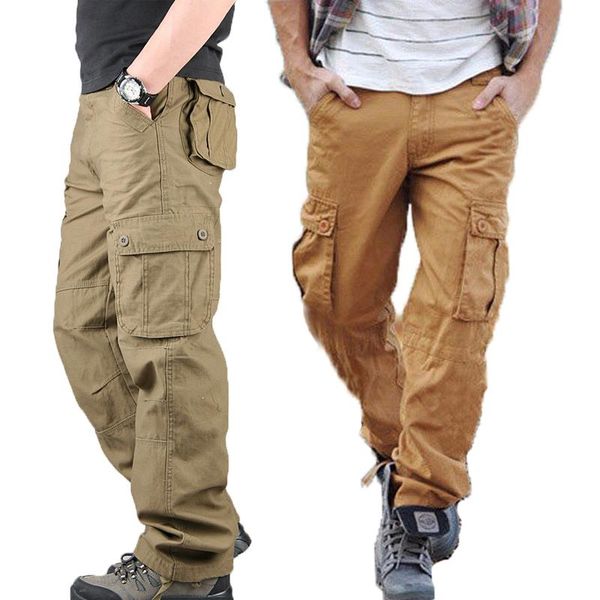 

men's pants cargo trousers for men 2021 six pockets men's clothing sports military style outdoor 4x, Black