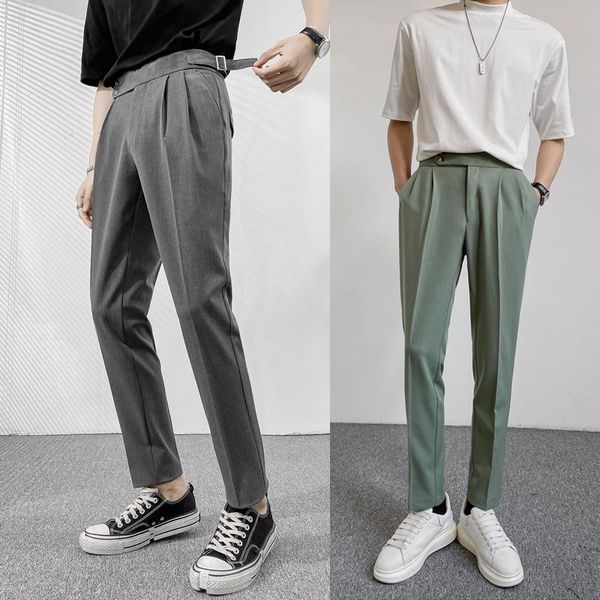 

men's suits & blazers 2021 spring autumn pants men business casual trousers fashion clothing mens long straight male full length f189, White;black