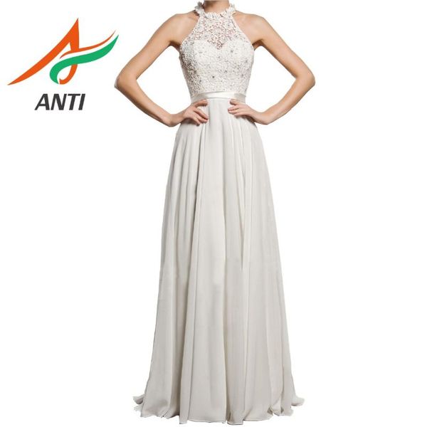

party dresses anti elegant evening dress a-line vestido de festa beaded tight backless long formal halter belt prom, White;black