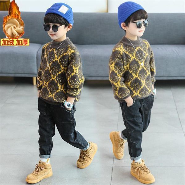 

pullover children kint sweater autumn winter boys casual long sleeve pullovers soft cotton knitted teen sweaters knitwear, Blue