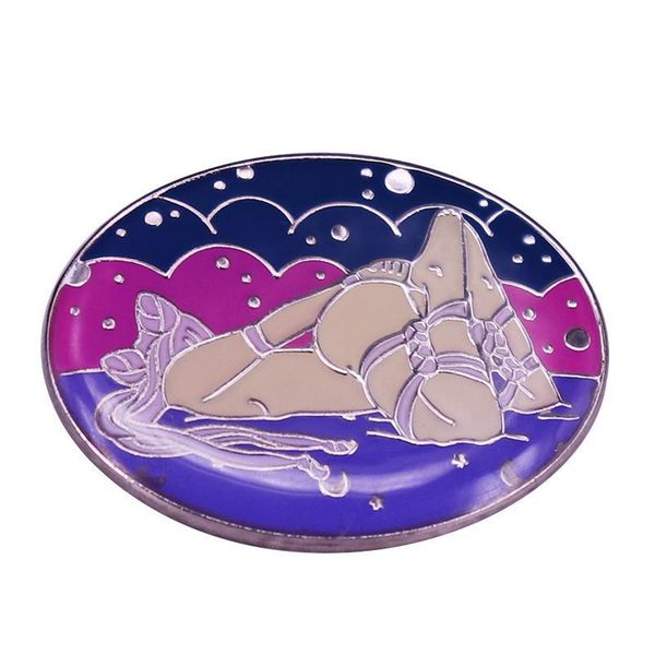 

pins, brooches find love in moon light enamel pin, Gray