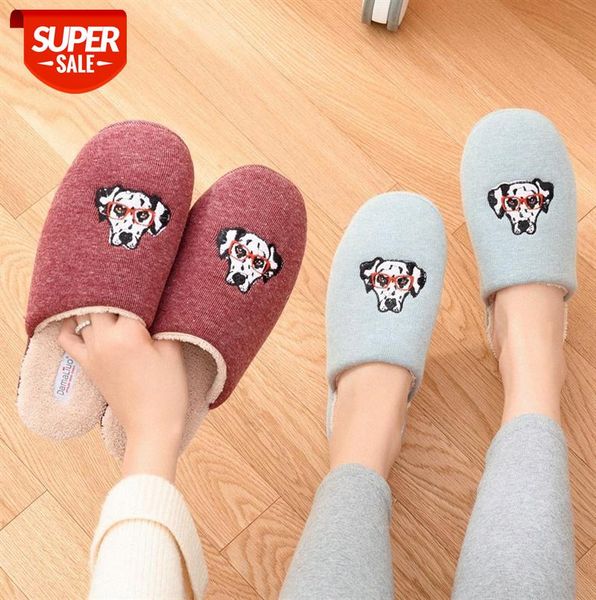 

home women plush cotton slippers non-slip mute warmth thickened dalmatian #q053