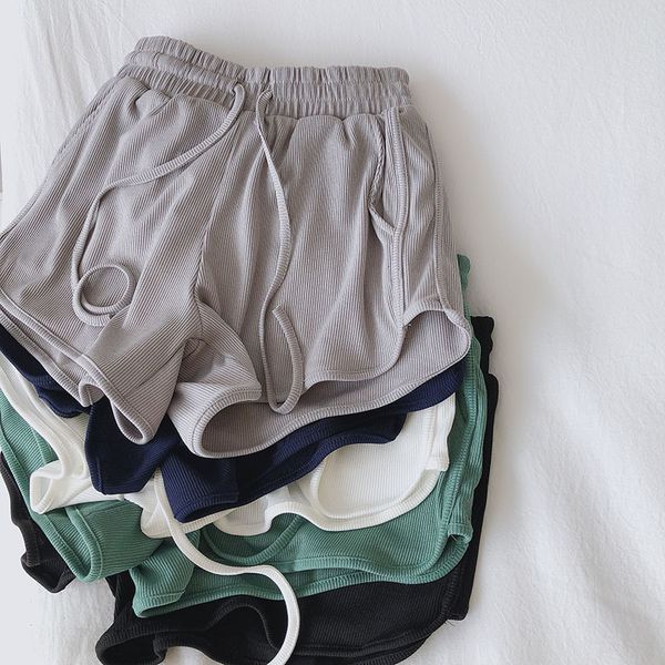 

women's shorts silky soft korean loose and thin versatile leisure home wide leg pants sports yoga, White;black