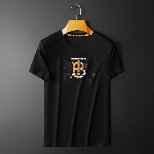 

fashion t shirts men's short sleeve with mercerized cotton embroidery, White;black