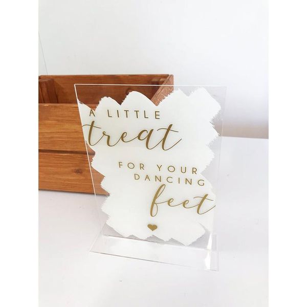 

party decoration flip flop sign - a treat for your dancing feet perspex and paint stroke wedding laser cut